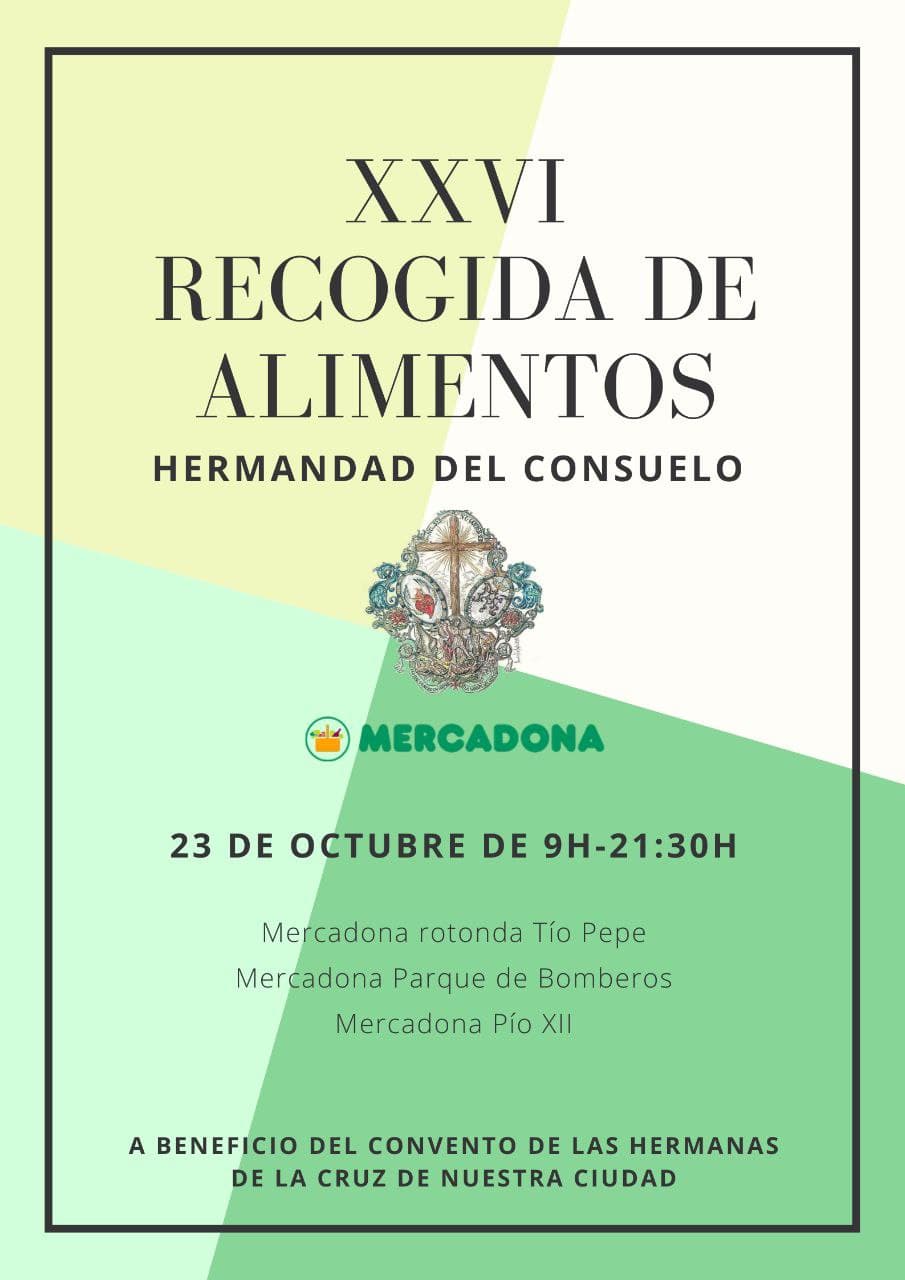 La Hermandad del Consuelo de Jerez realizara una Caravana de recogida de alimentos el próximo 23 de Octubre